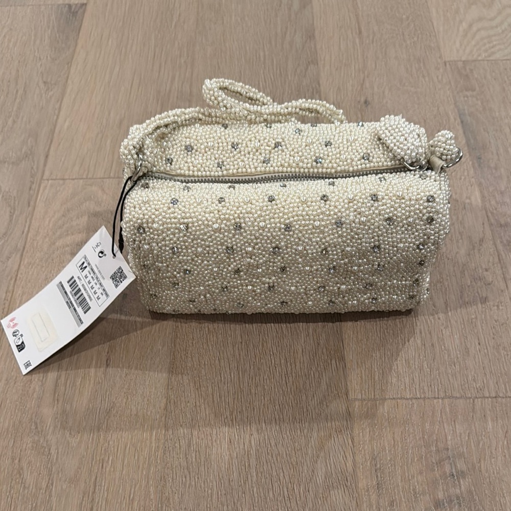 Elegant Cream Beaded Women's Bag